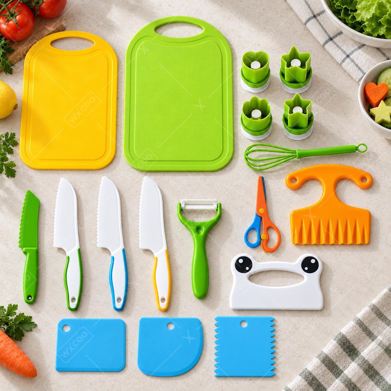 Kitchen Kids Baking Set - Juego de cuchillos de plástico seguros