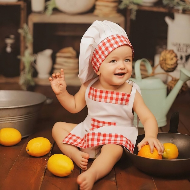 Conjunto de delantal y gorro d - Kitchen Kids Baking Set reseña y precio